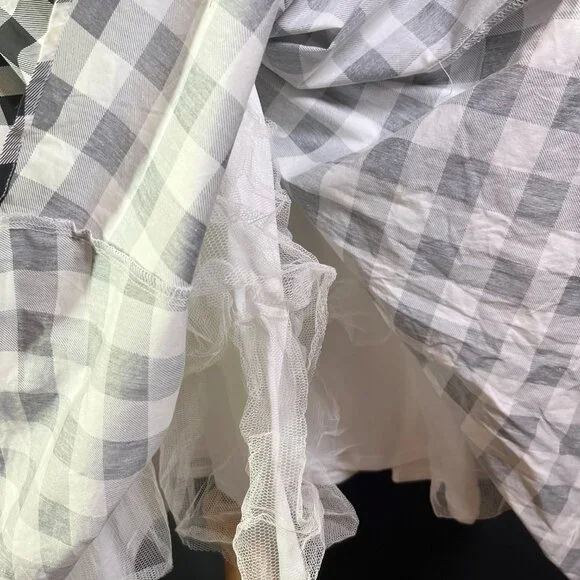 NWT Retro Chic Torrid Size 4 Gingham Midi Poplin Fit & Flare Dress Black White - Picture 7 of 12